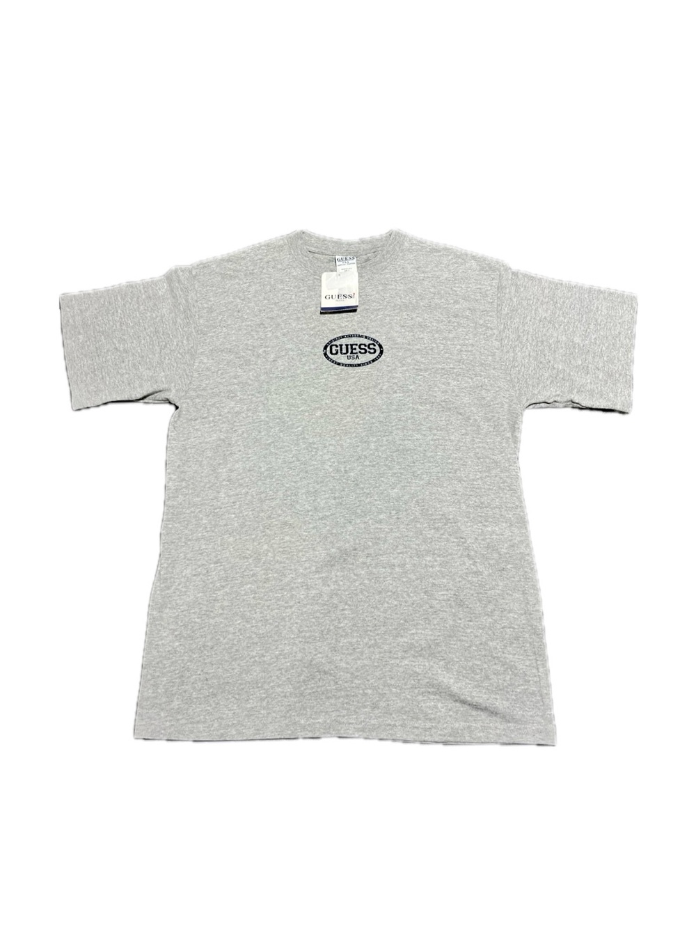 Vintage GUESS Light Gray Logo Crewneck T-Shirt - Men's